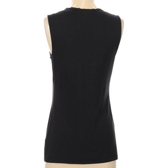 Lucy & Laurel Black Scoop Neck Embellish Tank Top - Picture 4 of 6
